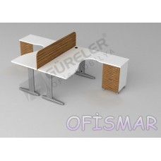 7309- Ofismar Terminal Masa Metal Ayaklı 2 lİ